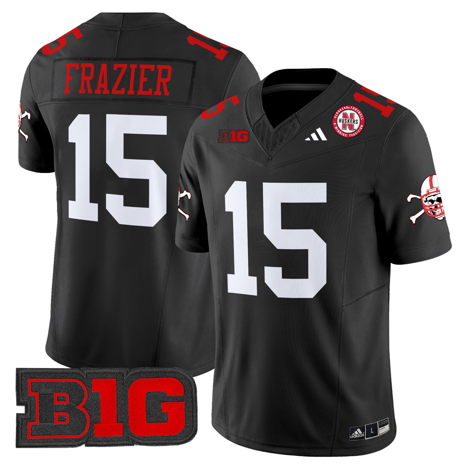 Men Nebraska Cornhuskers #15 Frazier Black 2024 Vapor Limited NCAA Jersey style 1